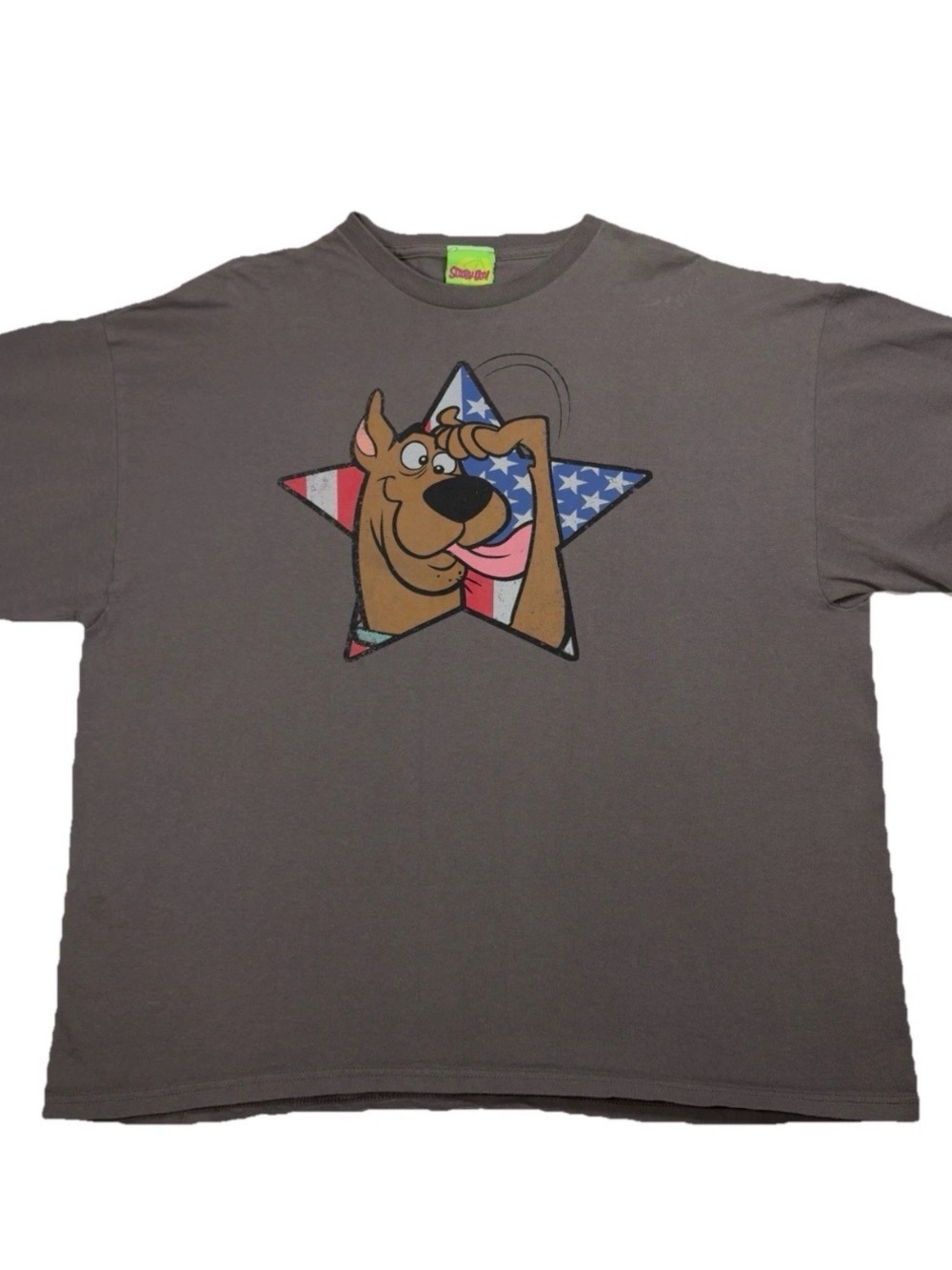 Scooby Doo Shirt XXL Vintage Freeze Hanna Barbera USA Flag Star Patriotic Gray